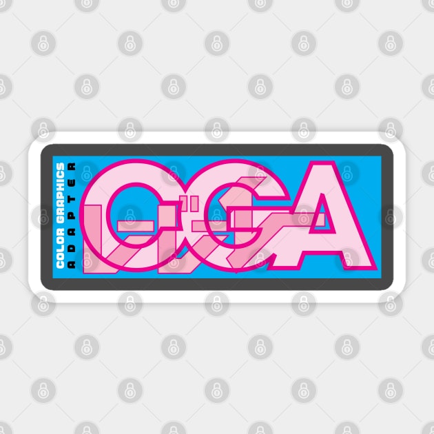 CGA - Color Graphics Adapter Sticker by zapshakur